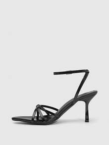 CUCCOO SZL Women Shoes Spring And Summer New Black Pointed Stiletto Stiletto Strap Ankle Strap Women's High Heel Sandals Fashion Comfortable Versatile Sexy Party Women's Sandals - Black - View 4