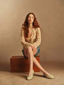 Rosivie Sandal đế bằng khoét rỗng kiểu dáng thường ngày - Vàng - Xem 2