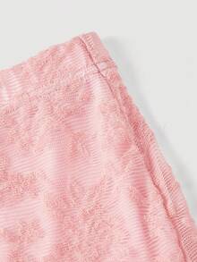SHEIN MOD Chân váy nữ thanh lịch, chất liệu vải dệt, màu trơn, dáng đuôi cá bất đối xứng. - Hồng - Xem 3