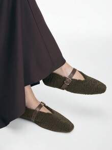 Mnmlis Women's Buckle Design Casual Versatile Flat Loafers For Christmas - Coffee Brown - View 6