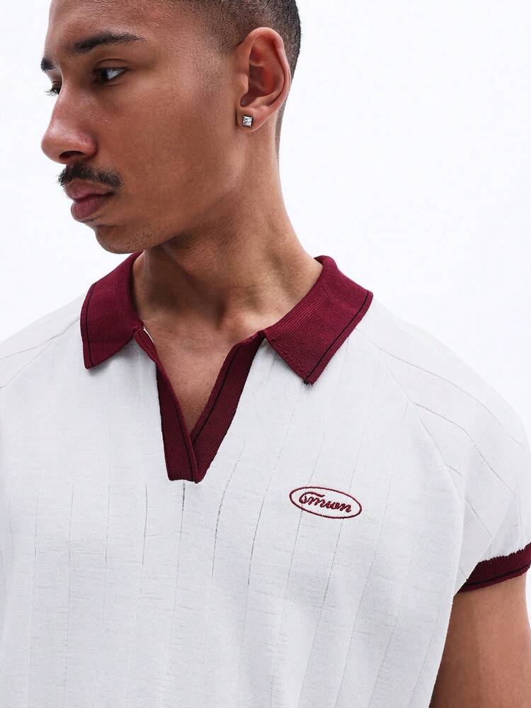 Vintage Tennis Knit Polo With Contrast Trim