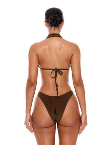 Musera Resort 女士比基尼泳裤 - 棕色 - 查看 3