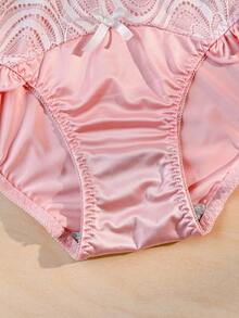 PetitDoll Bragas de mujer con encaje y parches, diseño lindo - Rosa - Ver 9