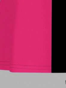 少女休闲时尚彩色韩流女团字母星星印花连衣裙，个性化67数字图案，趣味六七图案，韩流风格印花连衣裙，彩色卡通人物连衣裙，紫色和黑色撞色拼接，韩流粉丝礼物 - 彩色 - 查看 6