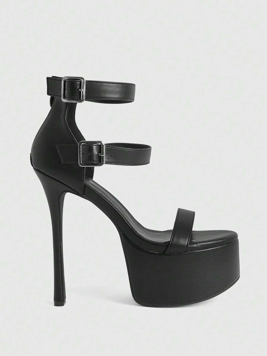 CUCCOO LuxiPop Women Heeled Sandals - pitch black - View 1