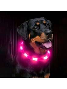 PETSIN 1pc Rechargeable Luminous Pet Collar, 4 Lighting Modes: Steady, Fast Flashing, Slow Flashing, Flowing, Suitable For Pets' Night Activity, Can Be Cut To Fit - Multicolor - View 15