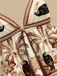 Travachic Camiseta de tirantes estilo A con estampado bohemio y tejido para mujer - Multicolor - Ver 4