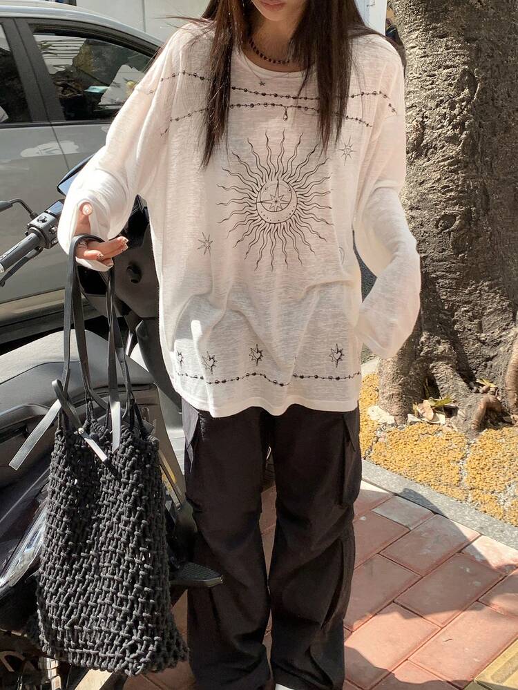 Women's Round Neck Fresh And Youthful Summer T-Shirt Graphic Tees Women Oversized