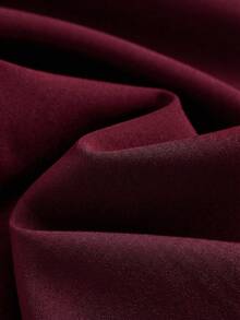 Girlism 少女连体衣和连身裤 海军蓝褶皱阔腿宽松连身裤配腰带，休闲风格 - 酒紅色 - 查看 5