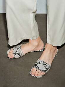 Giày Sandal Nữ In Hình Da Rắn, Giày Sandal Thời Trang Mùa Hè - Nhiều màu - Xem 8