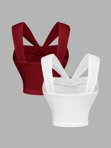 SHEIN MOD 两件套V领金属装饰黑白衬衫，适合返校、度假、派对、下午茶、复古上衣、外出、秋季、优雅、复古风、节日、办公室、工作、返校、机场等场合。 - 彩色 - 查看 2