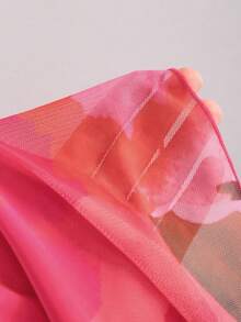 Sunnyshic Women's Romantic Slip Dress, Tie-Dye Effect, Spaghetti Strap, Ruched Waist, Slit Hem, Suitable For Beach Vacation, Spring/Summer - Pink - View 7