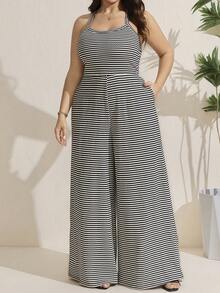 Comfylo 大码女装夏季返校季服装、条纹女装夏季服装、带口袋的阔腿休闲复古服装、返校季商务休闲装、修身连体裤、复古风音乐节连衣裙。条纹连体裤，花卉立体纹理面料，实用口袋，适合办公室、音乐节、乡村音乐节、休闲度假穿着。条纹无袖连体裤、背带连体裤，适合音乐节、乡村音乐节、休闲度假穿着。实用口袋，夏季女装，沙滩装，夏季度假装，度假装，黑白连体裤，阔腿连体裤，阔腿夏季连体裤，阔腿裤，高腰女装，夏季女装，度假套装，休闲连衣裙，夏季女装套装，夏季女裤，夏季女装套装。 - 黑色 - 查看 4