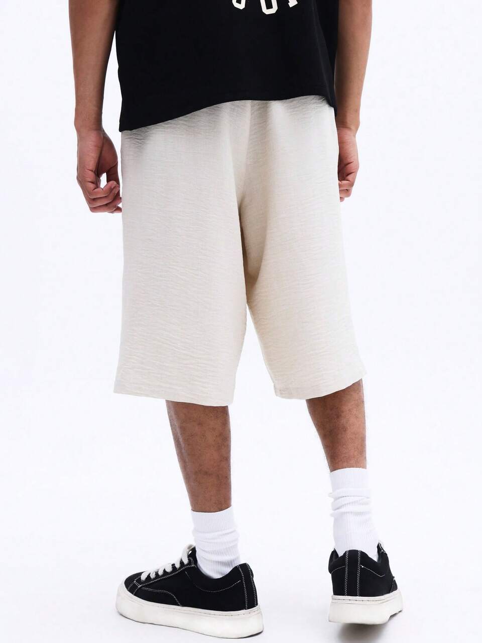 SUMWON Bermudas cargo con ajuste relajado y oversize, con logotipo estampado y cintura con cordón para un estilo casual de calle en verano
