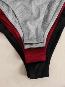 SHEIN 3pcs/Set Tween Girls' Casual Waist Tie Sleeveless Jumpsuit Set - Burgundy - View 4