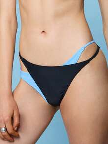 COUREZ Double Layer Bikini Bottoms /Y2K Summer Clothes For Women Black Bikini Cute Sexy Beach Outfits Holiday Outfits Swimwear Summer Vacation 2 Piece Sets Going Out Outfits - Grey - View 2