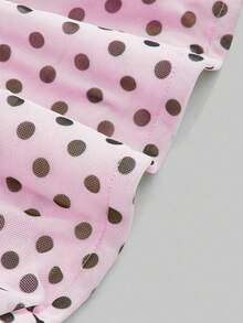 ROMWE J-Fashion Women's Casual Polka Dot Print Tube Top For Summer - Pink - View 3