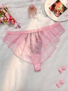 PetitDoll Plus Size Women Sexy Panties Cute Thong - Pink - View 2