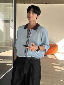 DAZY Men's Striped Short Sleeve Cardigans, Multi-Color Knit Tops For Summer - Multicolor - View 7
