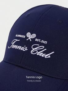 GLOWMODE 专注比赛网球刺绣弹力后部马尾帽高尔夫网球匹克球日常休闲装 - Dark Blue - 查看 3