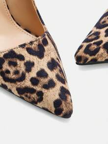 Glitzique 秋冬季时尚性感杏色豹纹尖头休闲百搭高跟鞋，女士优雅派对鞋 - 彩色 - 查看 10