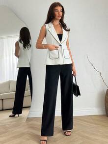 SHEIN Women Pearl Detailed Summer Blazers - White - View 5