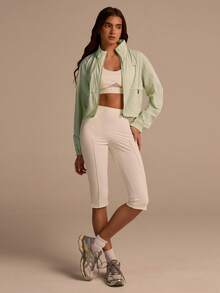 Fluxe Women's Casual Loose Zip-Up Jacket - Green - View 3