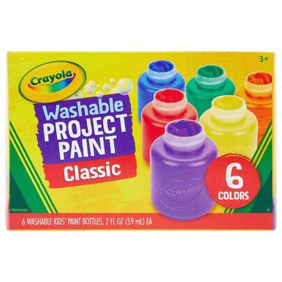  CRAYOLA Washable Paints - Assorted Colours (Pack Of 6) | Perfect For Any Arts & Crafts Needs - Easily Washable | Ideal For Kids Aged 3+
