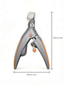 Teckwe LED Lighted Pet Nail Clipper, Suitable For Cats & Dogs Nail Trimming, Professional Pet Grooming Tool (Replaceable Blades) - Orange + Grey - View 6