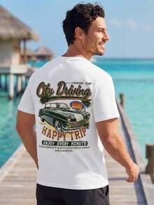 VIVINTIMO 白色針織男士圓領短袖T恤 - 白色 - 查看 3