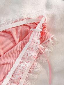 PetitDoll 3条/包 女士加大码蕾丝拼接舒适内裤 - 彩色 - 查看 7