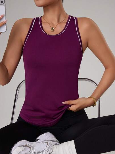 CourtClass Top sin costuras de punto holgado para mujer, adecuado para yoga, deportes, uso casual, correr