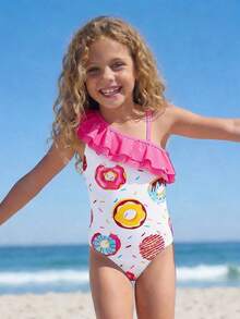 Emery Rose Kids Emery Rose Kids 女童休闲甜甜圈印花针织圆领长袖上衣和三角裤 - 粉色 - 查看 4