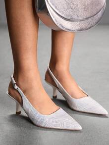 CUCCOO SZL Zapatos de tacón alto de punta elegantes y de moda para fiestas - Blanco - Ver 5