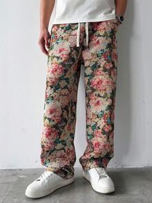 HUEFORM 男士提花直筒裤，宽松舒适版型，时尚百搭之选 - 白色 - 查看 1