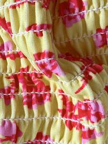 Swim Vcay 2026 New Retro American Style Sweet & Spicy Ditsy Floral Halter Bikini Top - Multicolor - View 5