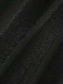 SHEIN MOD Đầm midi nữ màu trơn, trễ vai, xếp ly, thắt eo thanh lịch, thích hợp cho các buổi hẹn hò và tiệc tùng. - màu đen - Xem 5