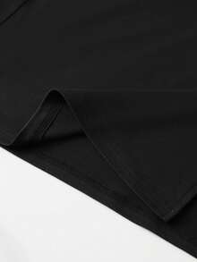 SHEIN Franclia 优雅派对黑白不对称领高开衩连衣裙 - 黑與白 - 查看 4