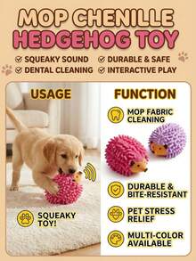 PETSIN 1PC New Model Mop Plush Hedgehog Plush Toy Wholesale For Teething And Chewing Cats And Hedgehog Pets - Multicolor - View 3