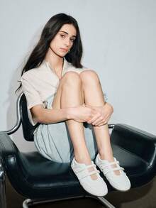 2025春季新款复古红色百搭玛丽珍鞋，女士休闲圆头平底鞋【尺码偏小，请参考尺码表】，芭蕾平底鞋 - 白色 - 查看 7