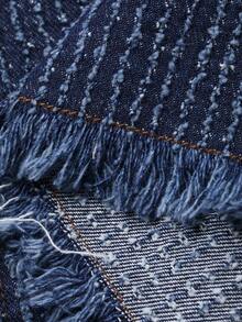 DAZY 女士纹理宽松喇叭韩版休闲牛仔裤 - 藍色 - 查看 3