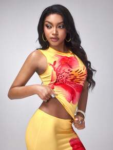 plantica Casual Sexy Urban Chic Minimalist Y2K Subculture Fashion Women's Printed Rhinestone Embellished Top, Suitable For Music Festivals, Daily, Vacation, Dates, Parties, New Year, Valentine's Day, Spring/Summer - Multicolor - View 4