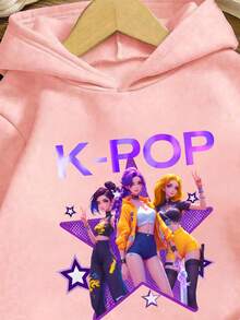 SHEIN 少女抓绒卫衣 - 黑色 - 粉色 - 查看 3