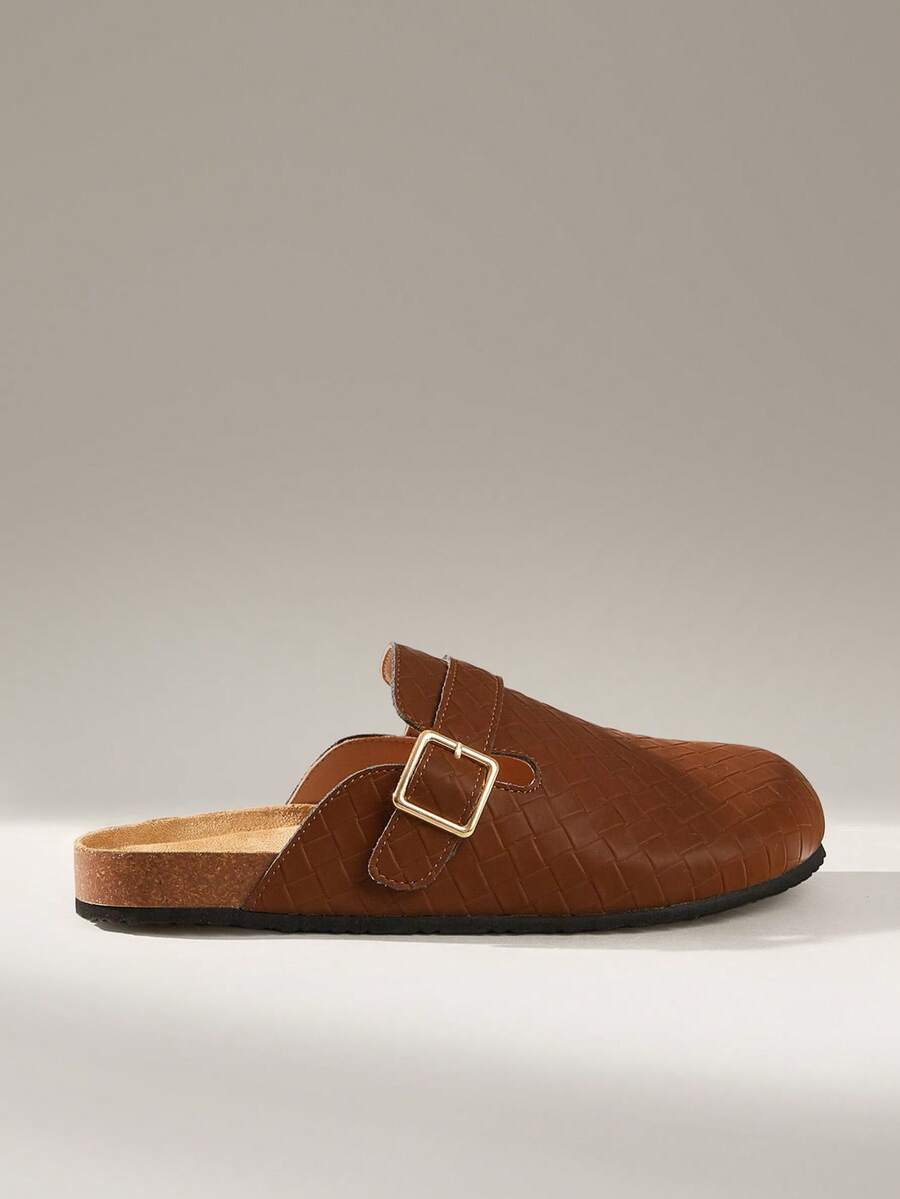 Solecia Women's New Slip-On Half-Cover Slippers, PU Material, Comfortable Shoes, Casual And Versatile For Daily Commute - Orange brown - View 1