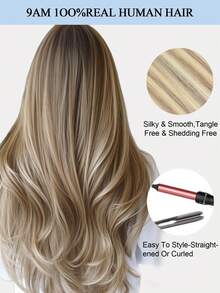 PU孔发片真人发接发，蝴蝶发片接发，12-24英寸挑染直发接发束，隐形接发，适用于日常、婚礼和派对等场合。 - 彩色 - 查看 12