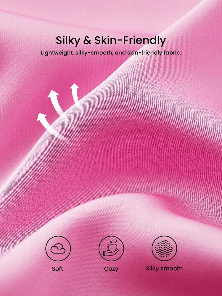 夏用 女性 セクシー シルキーサテン 贅沢なレーストリム ピンクVネック キャミソールトップ&ショーツ エアリールームウェア パジャマセット ランジェリー バレンタインデーギフト パジャマ ウェディングアイテム