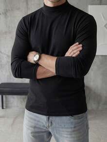 Manfinity Homme Kaos Pria Ukuran Plus - Hitam - View 2
