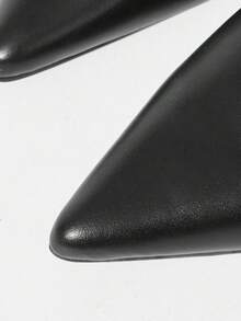 女士尖头搭扣设计时尚高跟鞋，适合日常穿着 - 黑色 - 查看 6