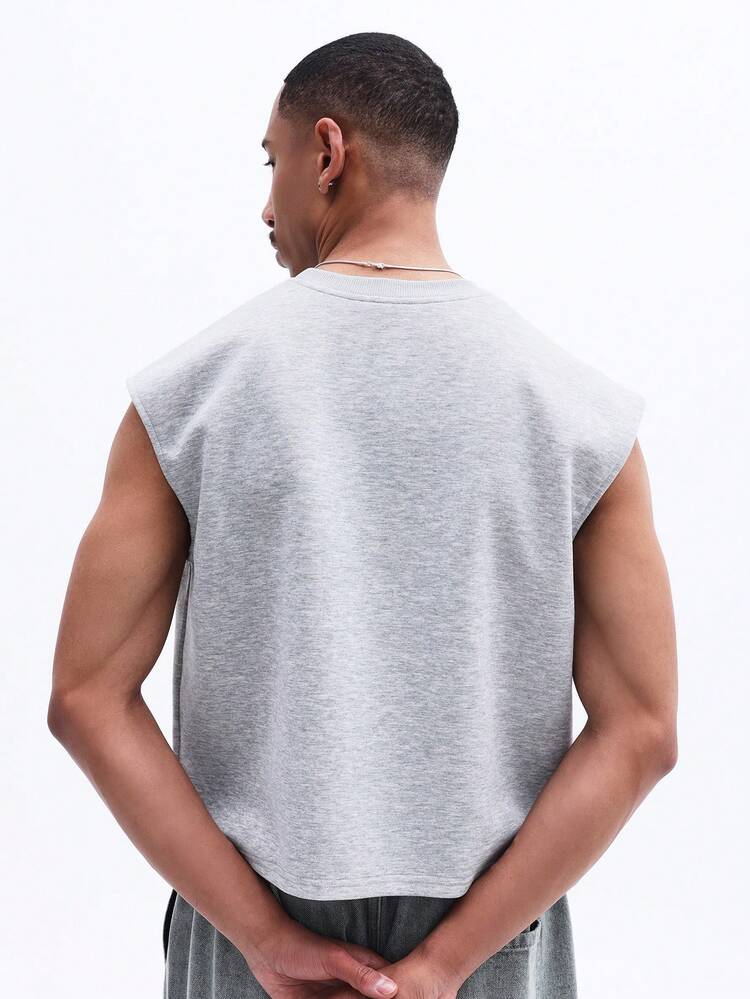 Camiseta sin mangas de cuello redondo con logotipo