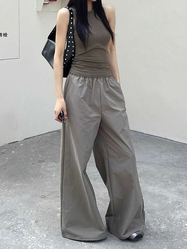 Women's Summer Casual Solid Color Tank Top And Pants 2 Pieces Set Lounge Sets For Women